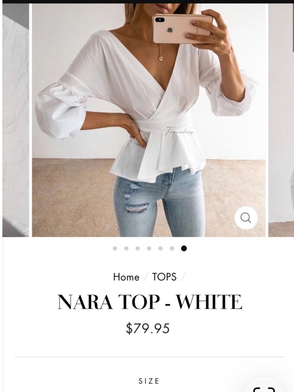 Nara Wrap Peplum Top - White